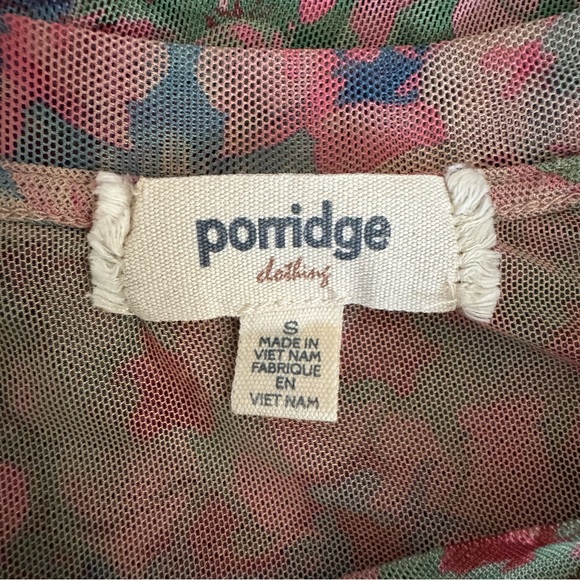 Porridge Multicolored Floral Short Sleeve Mesh Top, S - Picture 6 of 8